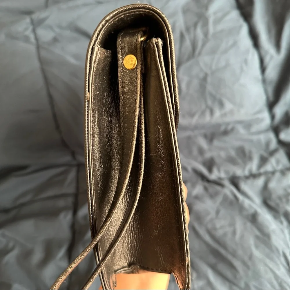 MCM Black Monogram Envelope Clutch with Gold Lock - Picture 2 of 16
